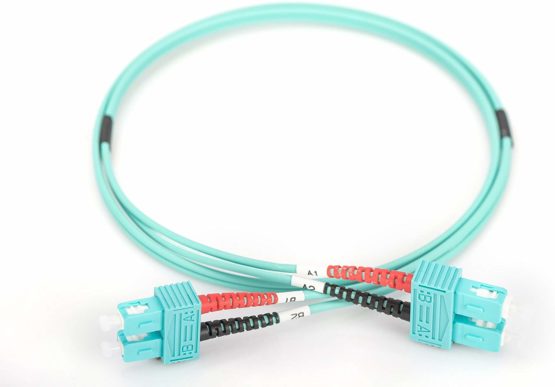Digitus FO patch cable OM3-3 m SC to SC fiber optic cable - LSZH - Duplex Multimode 50/125µ - 10 GBit/s - Turquoise - Image 3