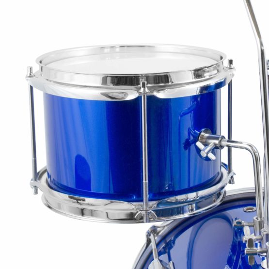 Tiger Junior Kids Drum Kit, 3 Piece Beginners Childrens Drum Set with Snare, Tom, Bass Drum, Bass Drum Pedal, Cymbal and Sticks - Blue - Image 4