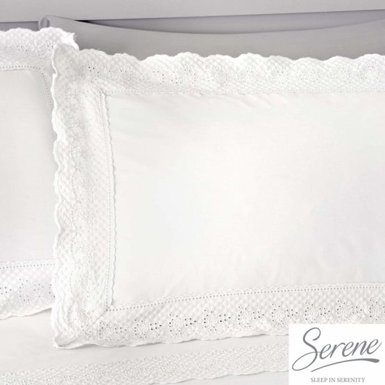 Serene - Renaissance - Easy Care Duvet Cover Set - Double, White - Image 3