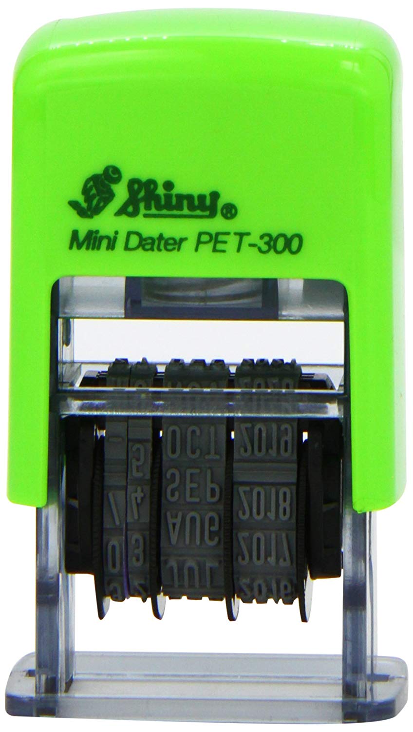 Cathedral Products Self Inking Date Stamp - 3.8mm Character Height, Green