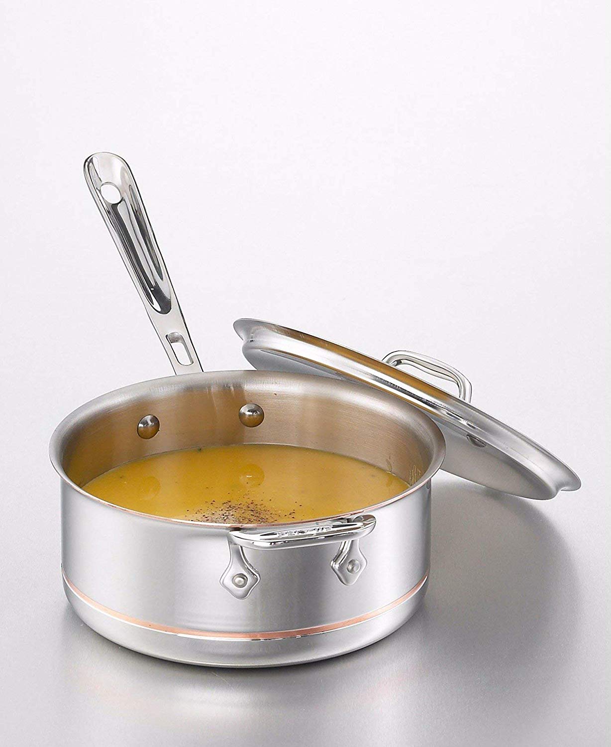 All-Clad 6203SS Euro Copper-Core Saucepan with Handle and Lid 20.3 cm, 2.8 litres, Stainless Steel, Stainlesssteel, 2,8 L, 20,3 cm - Image 3