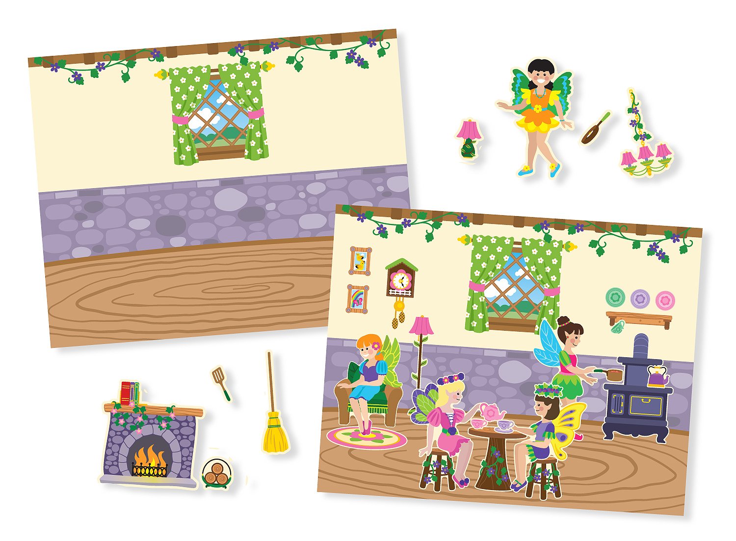 Melissa & Doug Reusable Fairies Sticker Books for 3+ Year Olds, Plane Activities Toddlers - Image 2