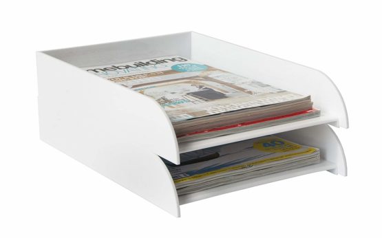 Osco ASLT-OW Hi-Gloss Stacking Letter Tray - White - Image 2