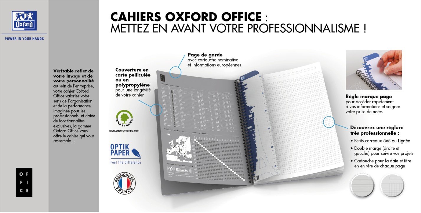 Oxford Office Essentials A4 Card Cover Wirebound Notebook,180 Page - Assorted Colours, Pack of 5, Colourful, Ligné - Image 4