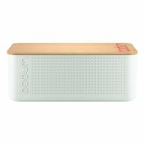 BODUM 11740-913 Bistro Small Bread Box, Plastic, Wood, 19.39 x 29.4 x 10.7 cm, White, Small