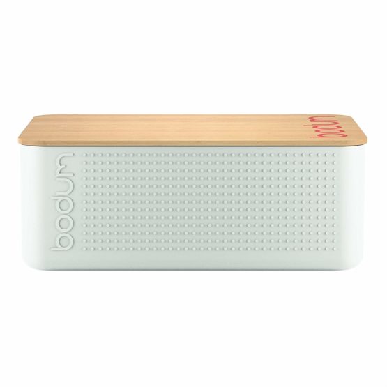 BODUM 11740-913 Bistro Small Bread Box, Plastic, Wood, 19.39 x 29.4 x 10.7 cm, White, Small
