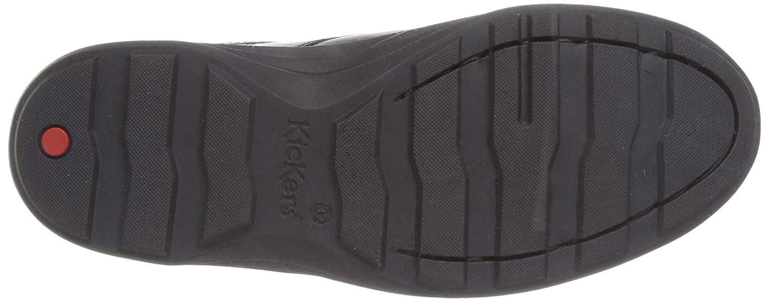 Kickers Junior Boy's Reasan Single Strap Black Leather School Shoes, Black, 2 UK - Image 4