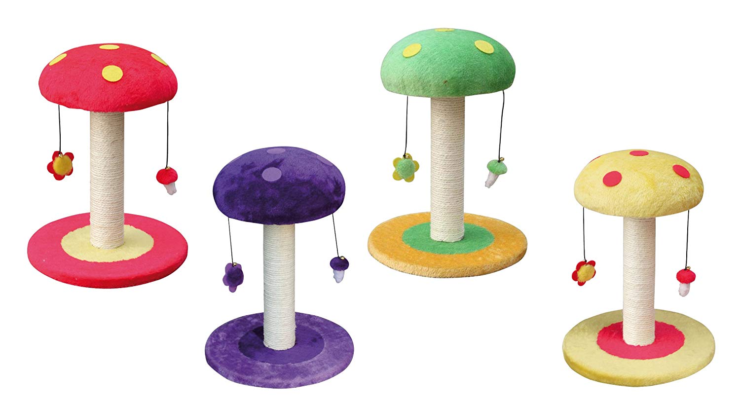 CROCI Cat Scrapers Mushroom Mixed Colours, 35 x 35 x 47 cm