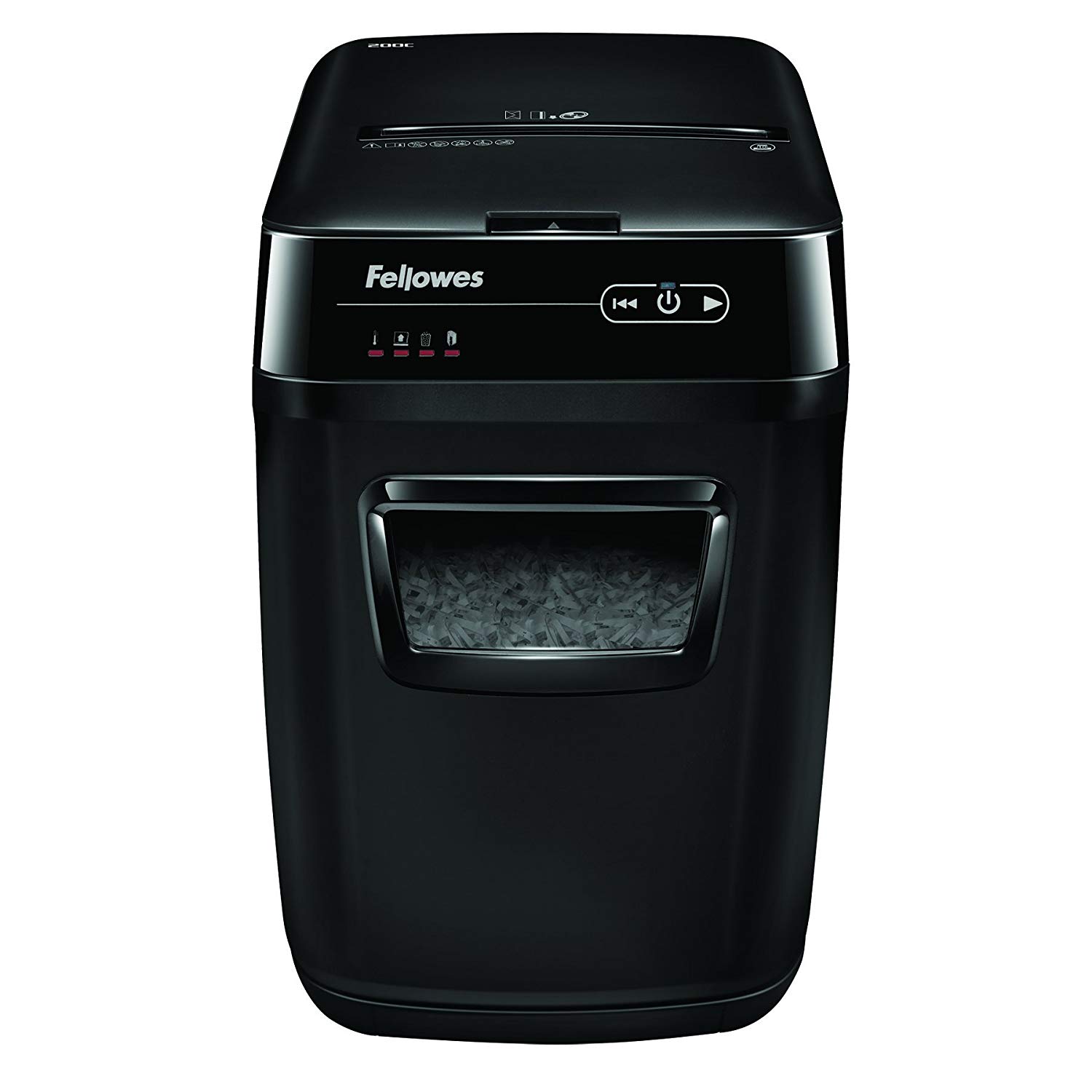 Fellowes AutoMax 200C Professional Shredder 4x38mm Cross Cut 32 Litre P-4 200 Sheets Ref 4652901, Black, Standard - Image 2