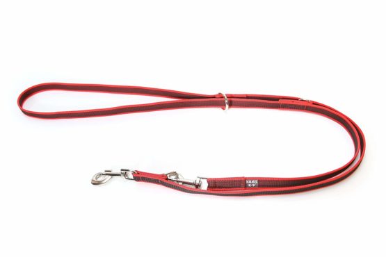 Julius-K9 216GM-R-DP Color & Gray Super-Grip Leash, Adjustable, 20 mm x 2.2 m, Red-Gray - Image 2