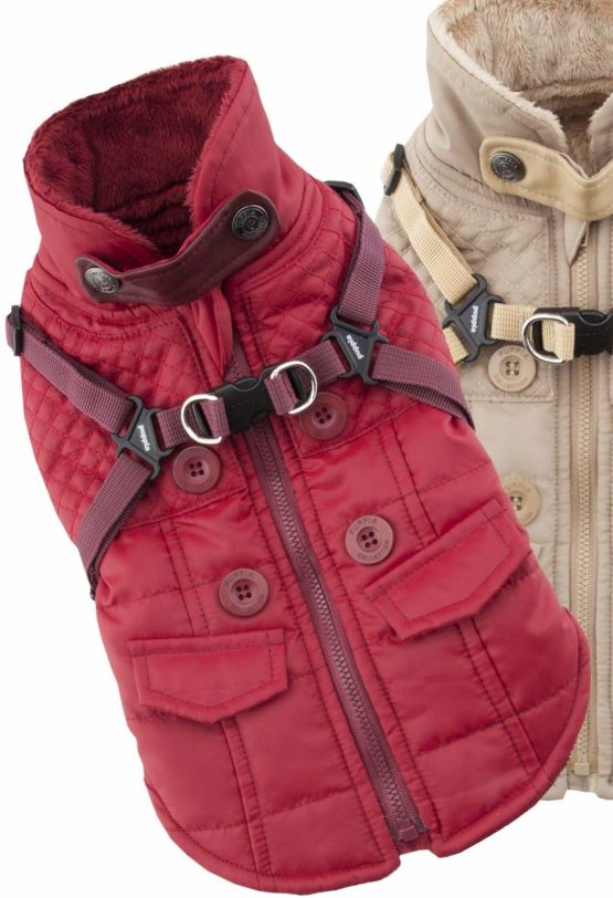 Puppia Wilkes Winter Fleece Vest, Large, Wine - Image 4