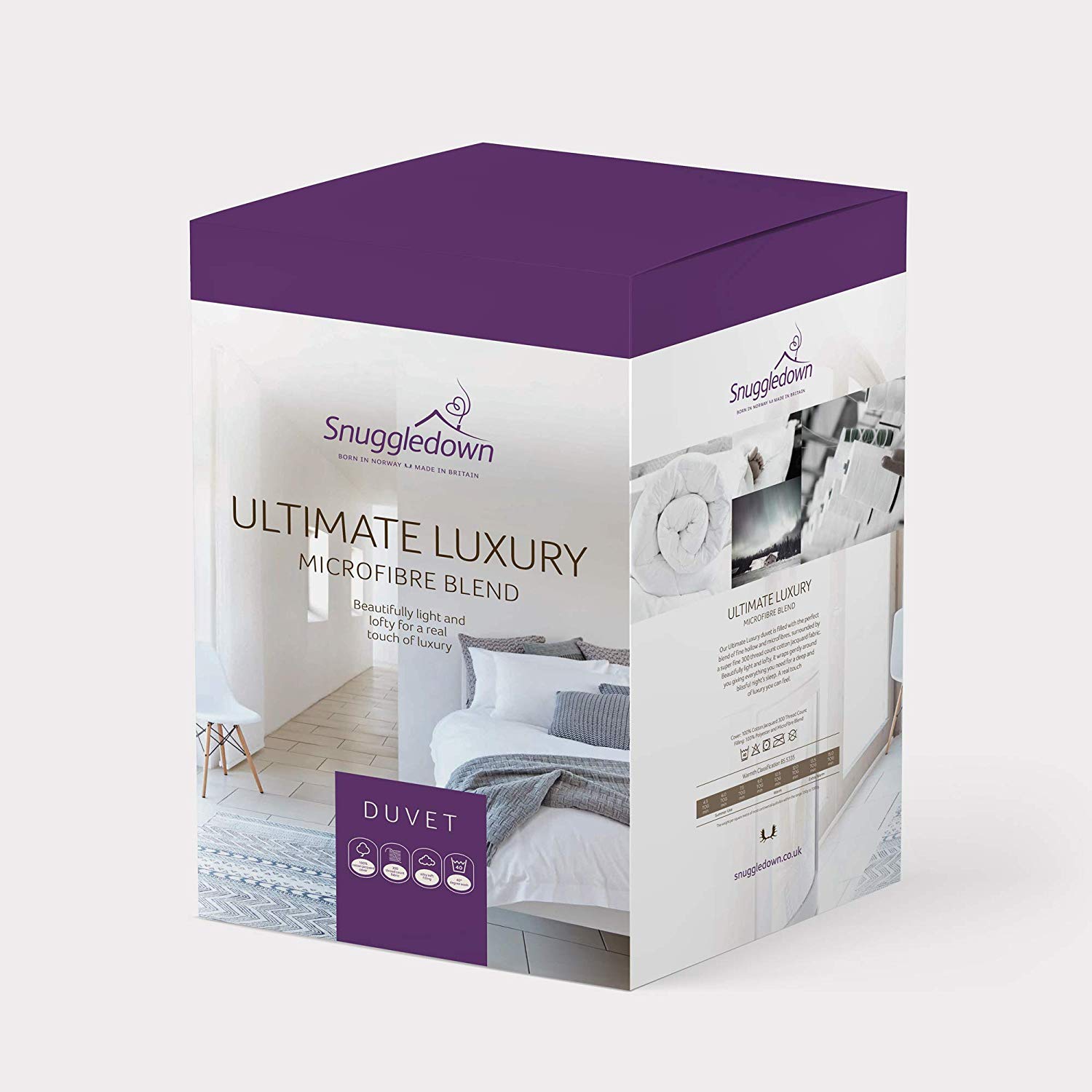 Snuggledown Luxury Cotton King Size Duvet 13.5 Tog - Premium, Warm & Cosy Winter Quilt for Cold Sleepers, White, King Size Bed