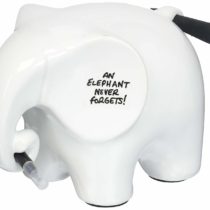 Dry Wipe Memo Ceramic Elephant – Eric the Dry Erase Message & Memo Elephant Whiteboard – Ceramic Memo Pad - Dry Wipe Pen & Cloth Included