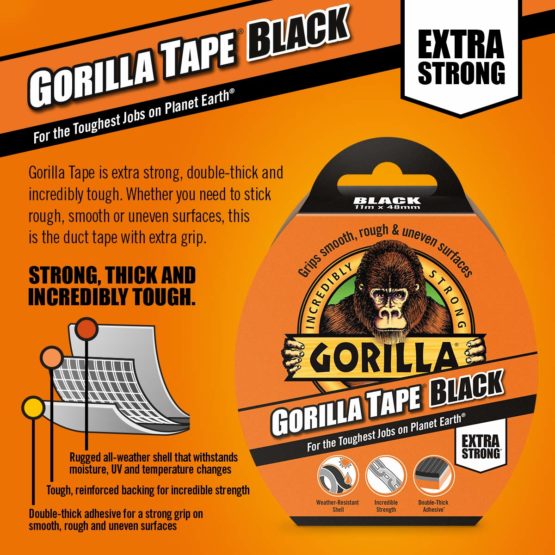 Gorilla GOR3049001 Tape Duct Tape Black 48mm x 11m - Image 2