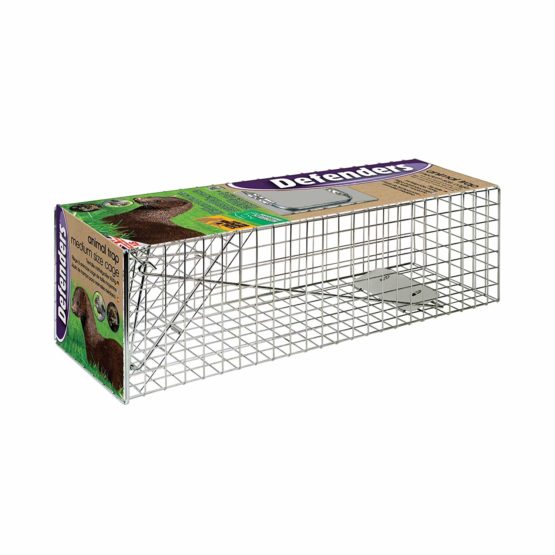Defenders STV072 Animal Trap Cage (Easy to Set Humane Trap for Rabbits, Cats and Similar Sized Wildlife), Silver, 60 x 19 x 19cm