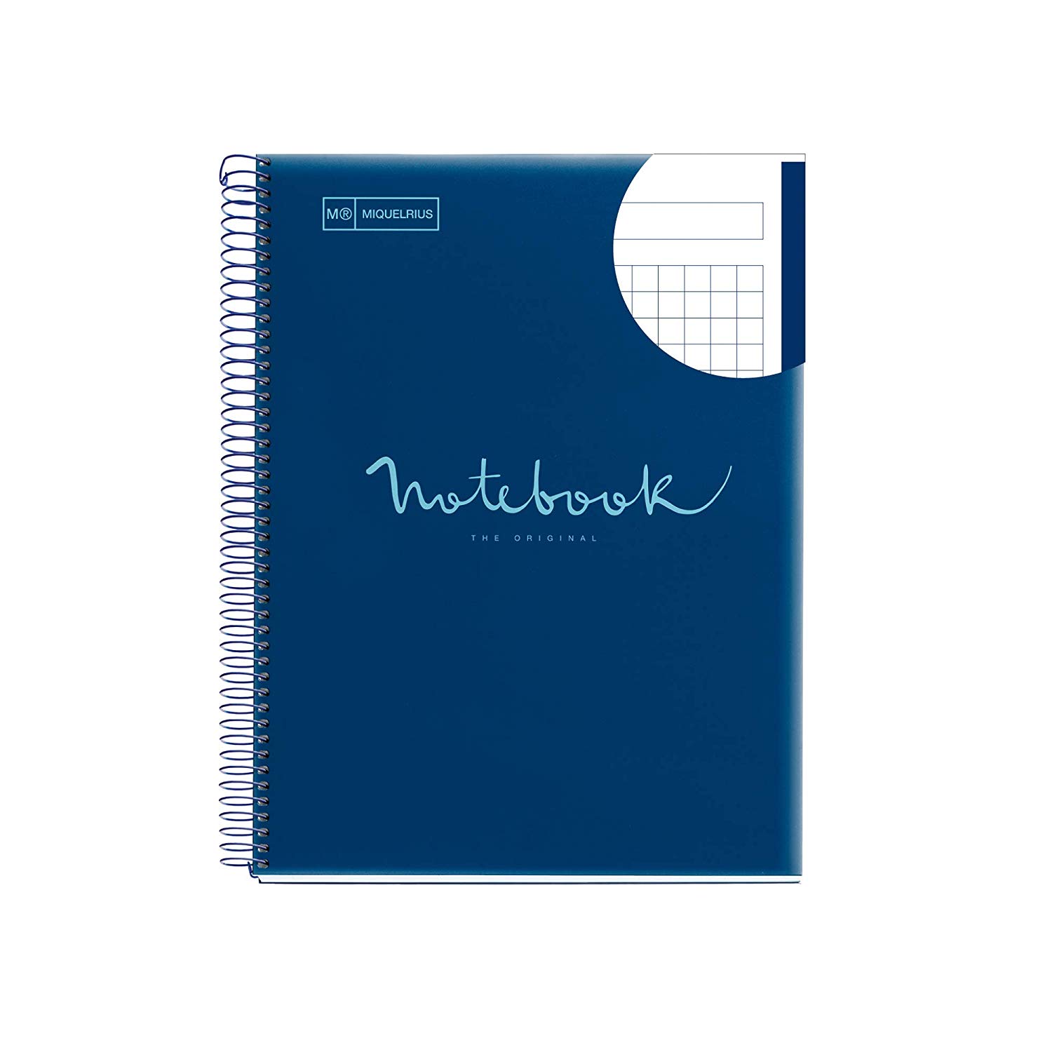 Miquelrius A4 Spiral Notebook, Emotions Navy – Grid Navy – BigaMart