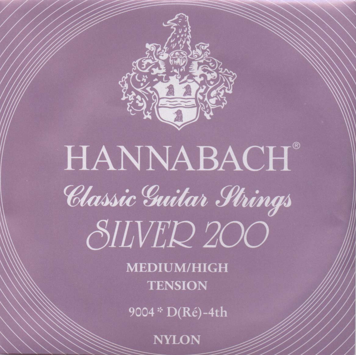Hannabach Classical Guitar Strings Series 900 Medium-High Tension Silver 200 - D4w - 9004MHT, Medium/High Tension