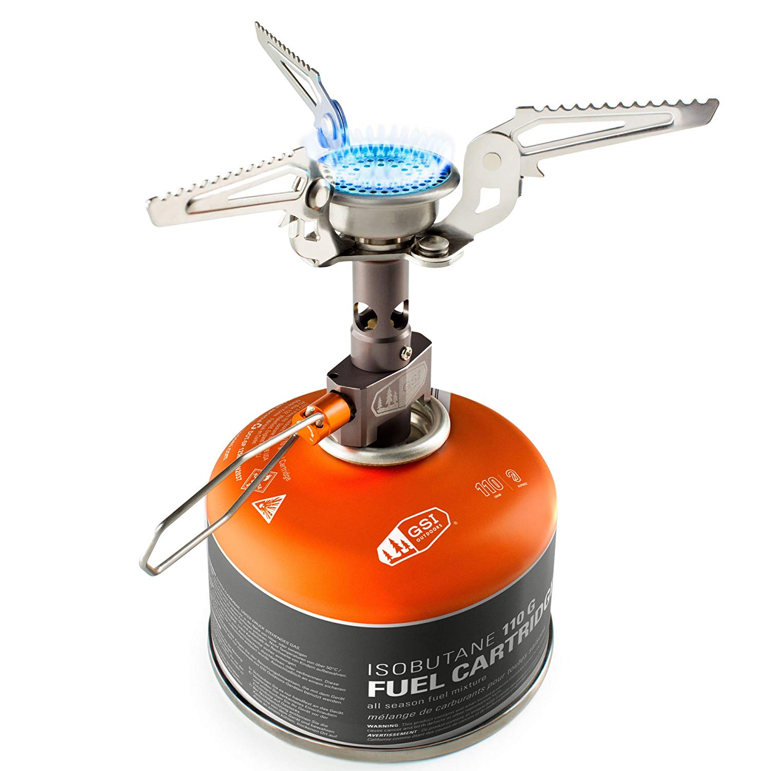 GSI Outdoors Pinnacle Gas Cartridges Gas Stove Cooker 2600 Watts 56002, Silver, M, Silver - Silver
