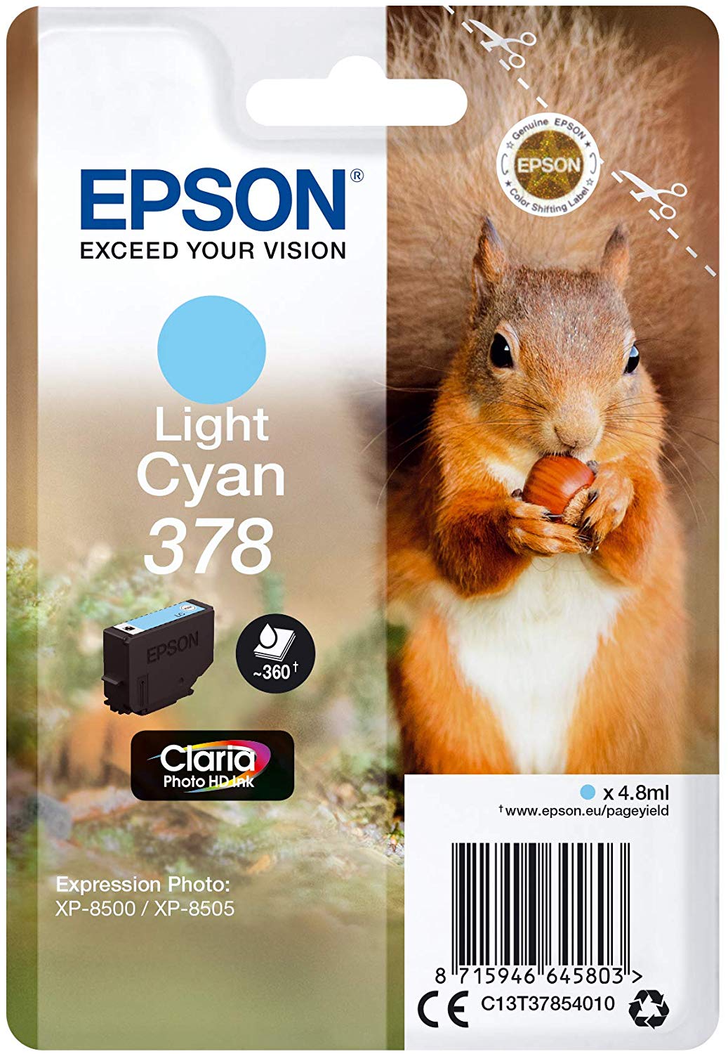 Epson C13T37854020 Inkjet Cartridge - Cyan