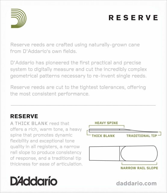 D'Addario DJR1020 Strength 2.0 Reserve Alto Saxophone Reeds (Pack of 10) - Image 2