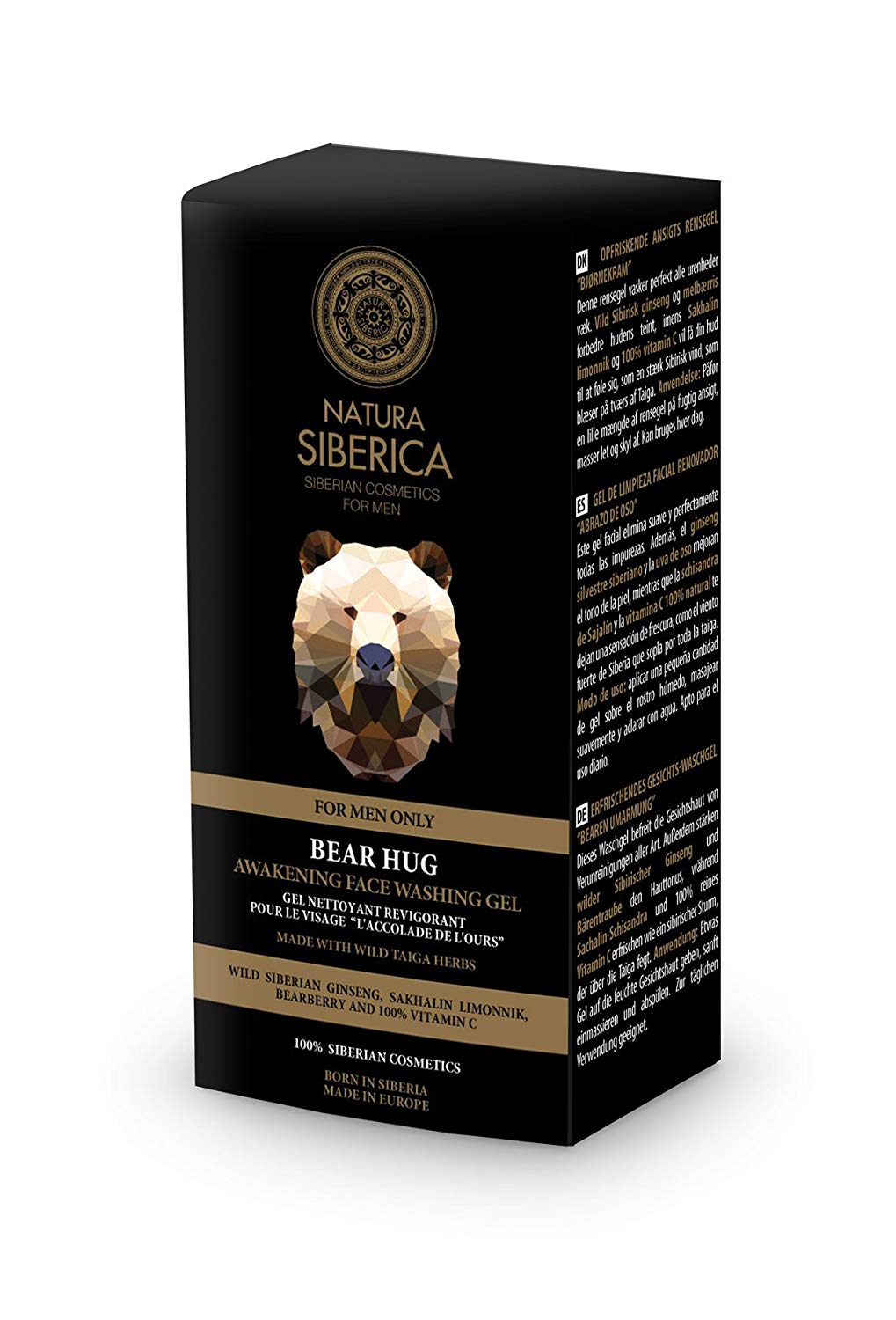 Natura Siberica Bear Hug Awakening Face Washing Gel for Men 150 ml, (Pack of 1), multicolour, 150 ml (Pack of 1)