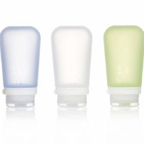 humangear GoToob+ 3-Pack - Large 100ml GoToob+ Travel Bottle with locking cap 3-Pack - Large 100ml - Clear/Green/Blue, Large