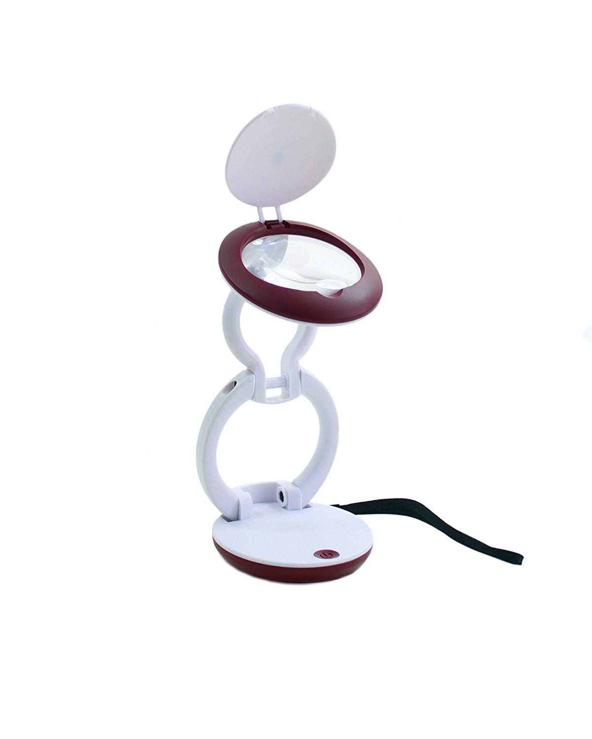 Daylight Company DN1350 Compact, Foldable Magnifying Light, White/Red, 8.2cm x 16.5cm x 7.6cm