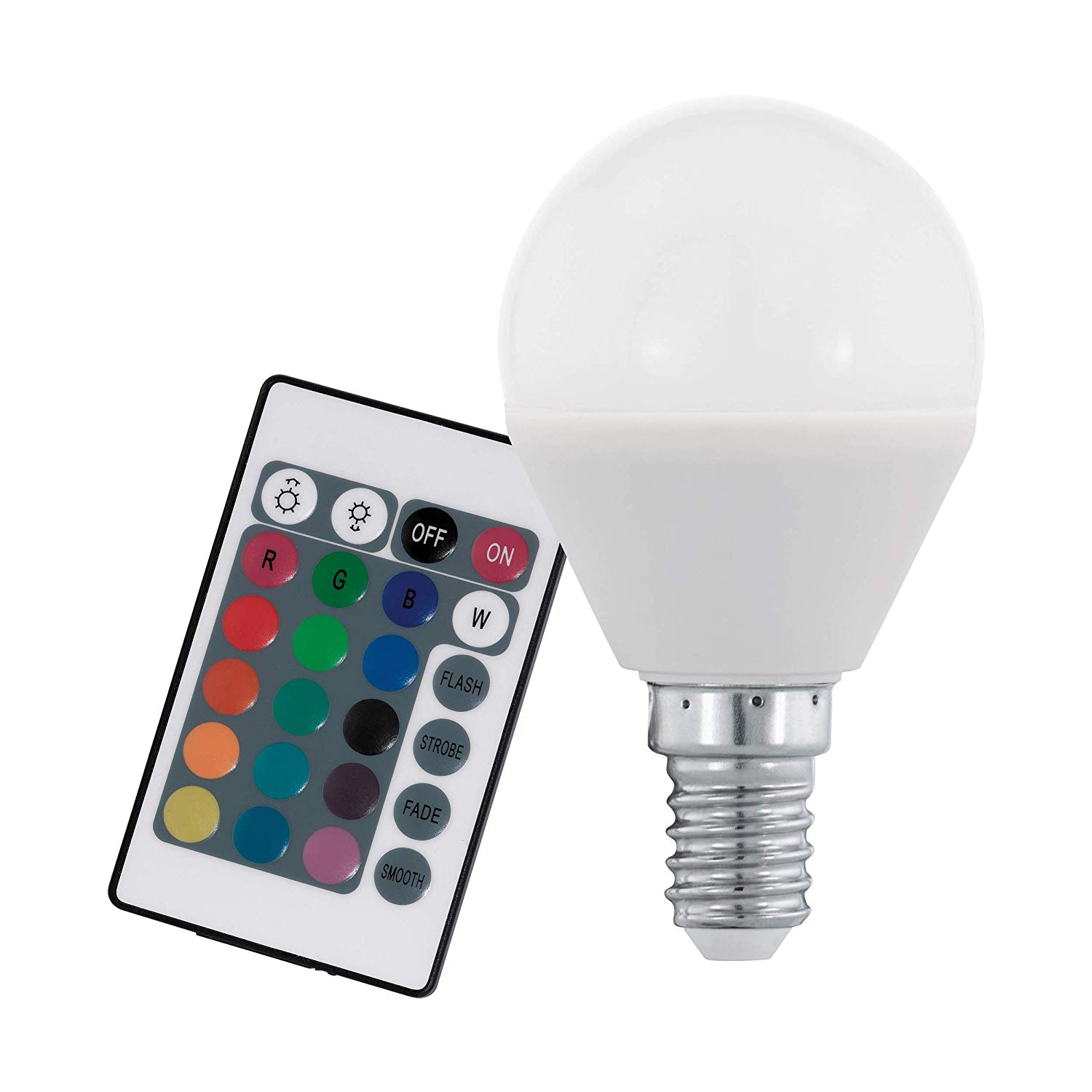Eglo RGB-W LED E14 bulb, light bulb with RGB and warm white function, 4 Watt (equivalent to 28 Watt), 300 lumen