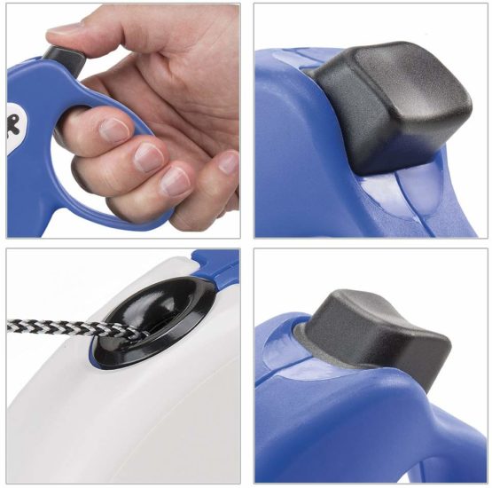 Retractable Dog Lead AMIGO Cord L, Folding Cord, 5 m, Max 50 kg, Blue - Image 3