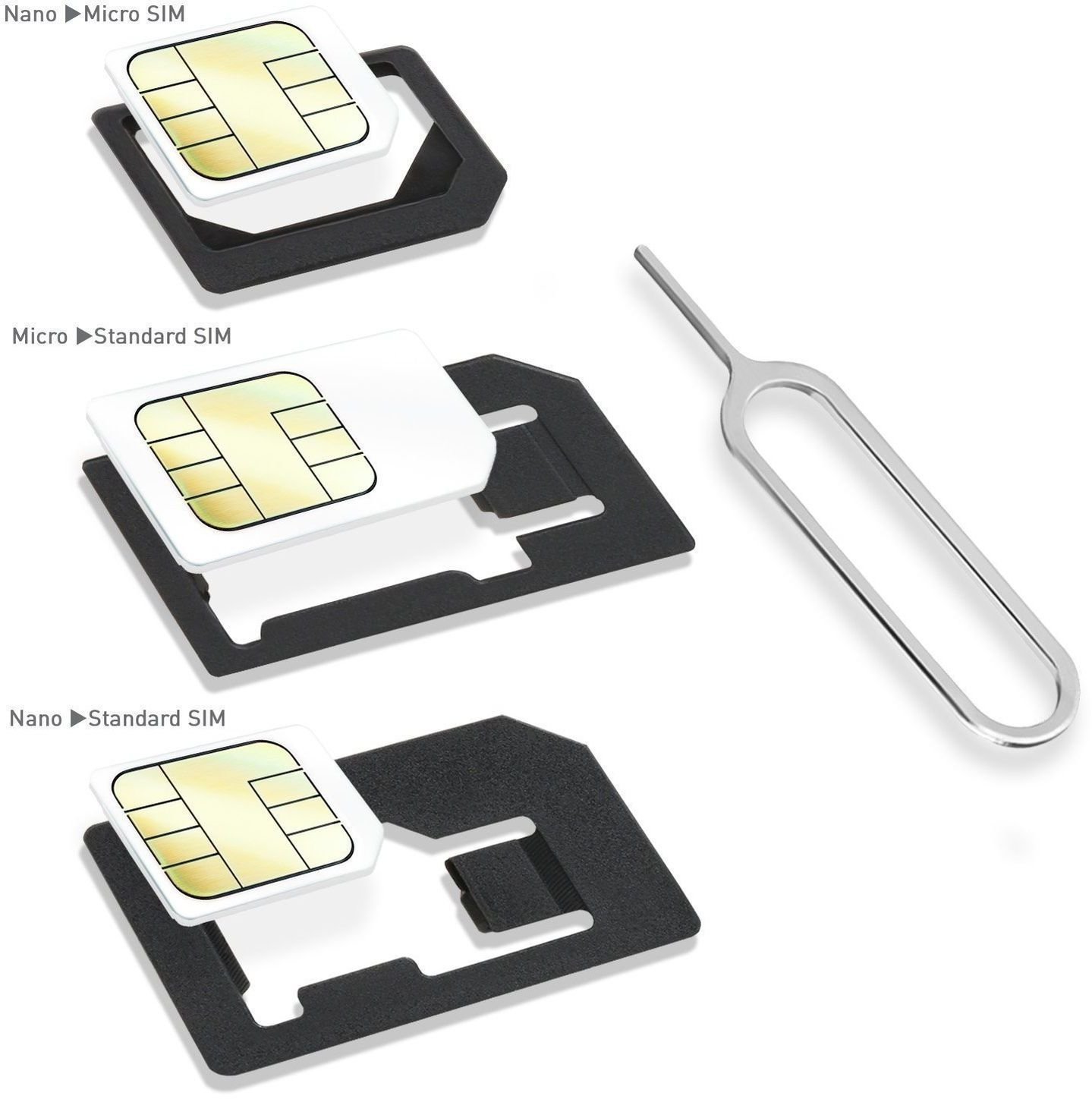 Wicked Chili Dual Sim Punch & 4-in-1 Sim Card Adapter Set (Nano, Micro, Standard, Eject Pin) for Mobile Phones Smartphones & Tablets - Image 2