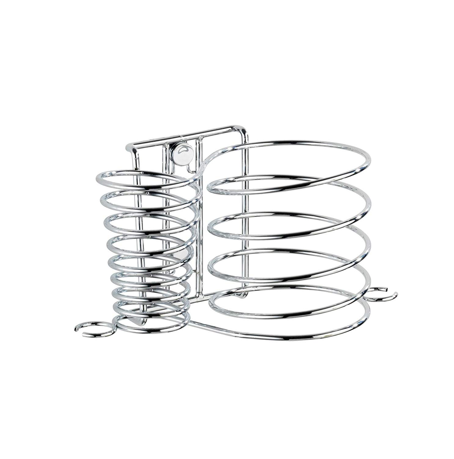 WENKO 20648100 Hair dryer holder and hair straightener holder Milano with cable holder, for wall mounting Metal Steel - Image 2