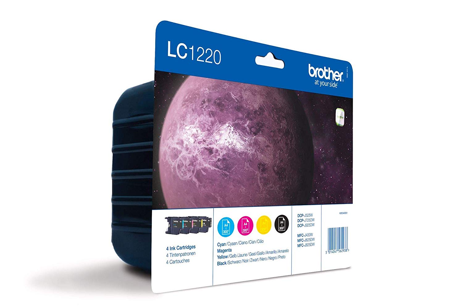 Brother LC-1220BK/LC-1220C/LC-1220M/LC-1220Y Inkjet Cartridge, Black/Cyan/Magenta/Yellow, Multi-Pack, Standard Yield - Image 2