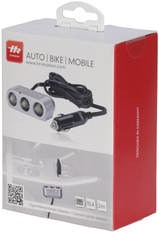 hr-imotion 3-Port Cigarette Lighter Adapter with LED light - silber [10 Ampere | 12V & 24V compatible | Designed in Germany] - 11010201 - Image 3
