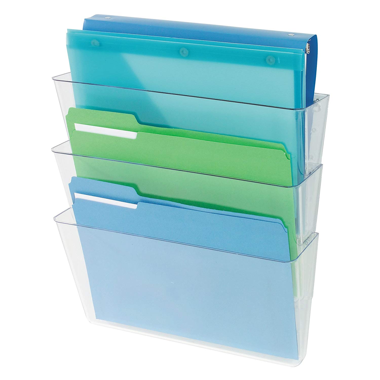 Deflecto, Clear Acrylic Wall Mounted A4 Unbreakable Docupocket Stackable Literature File Holder - Image 2