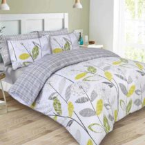 Dreamscene Luxurious Allium Duvet Set with Pillowcase, Polyester/Cotton, Grey, King