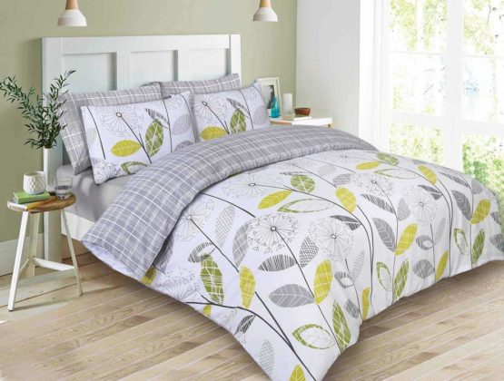Dreamscene Luxurious Allium Duvet Set with Pillowcase, Polyester/Cotton, Grey, King