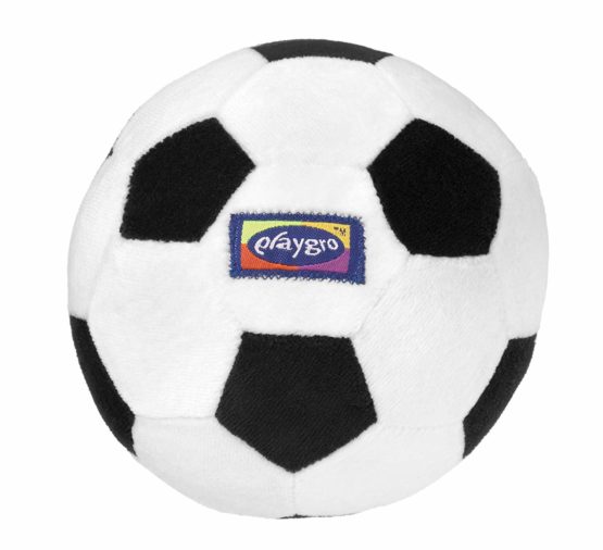 Playgro My First Football, Integrated Rattle, From 6 Months, My First Soccer Ball, Black/White, 40043