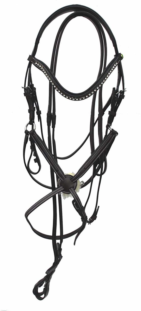Rhinegold Anatomic Mexican Bridle - Full - Havana