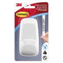 Command Plastic Hook W17088Q L Waterproof up to 3.4 kg Load, Oval, 1 Hook and 2 Strips, White