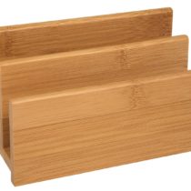 Wedo 61307 Bamboo letter stand, 2 compartments, dimensions 14 x 6.2 x 9 cm, in a gift box, brown