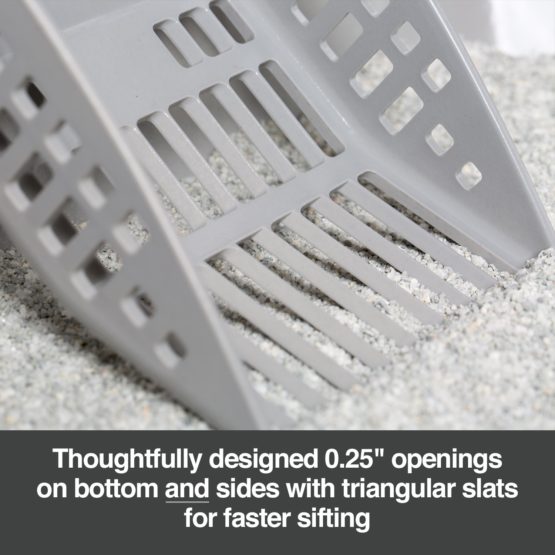 PetFusion Large Cat Litter Scoop - strong ABS plastic & flat lead edge to shovel UNDERNEATH for easier cleaning - Image 3