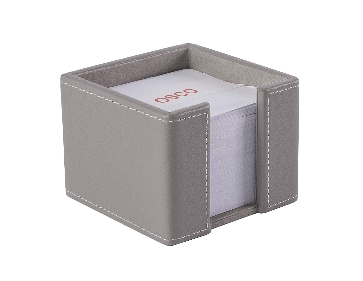 OSCO Faux Leather Memo Pad Holder with 750 White Sheets, Premium Desk Note Dispenser & Office Message Pad