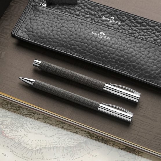 Faber-Castell Ambition 147056 Roller Ball Pen, high-Grade Resin, Black/Sand Colour - Image 3