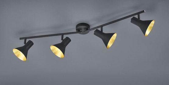 Reality Lamps, spot lamp, Metal, Black/Gold Beams 4-Flames Black/Gold - Image 2