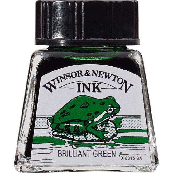 Winsor & Newton Drawing Ink Bottle, 14 ml - Brilliant Green