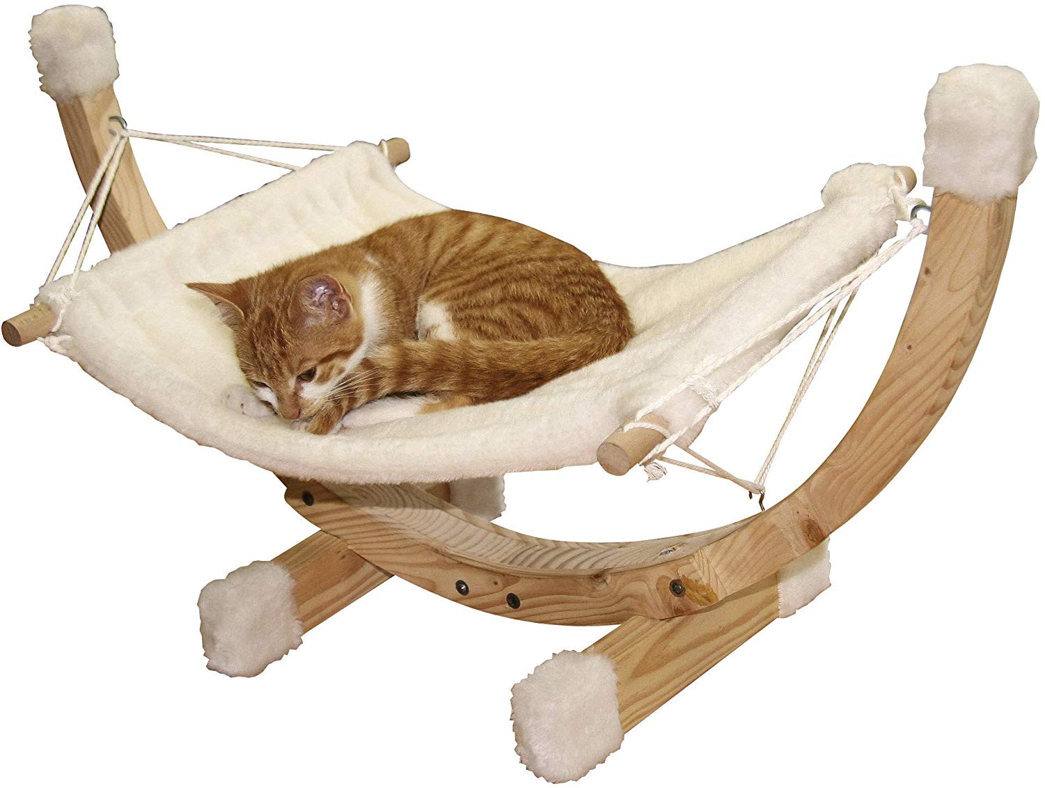 Kerbl Siesta Hammock Wood Frame, 73 x 36 x 34 cm, White, 73 x 36 x 34 cm (L x W x H)