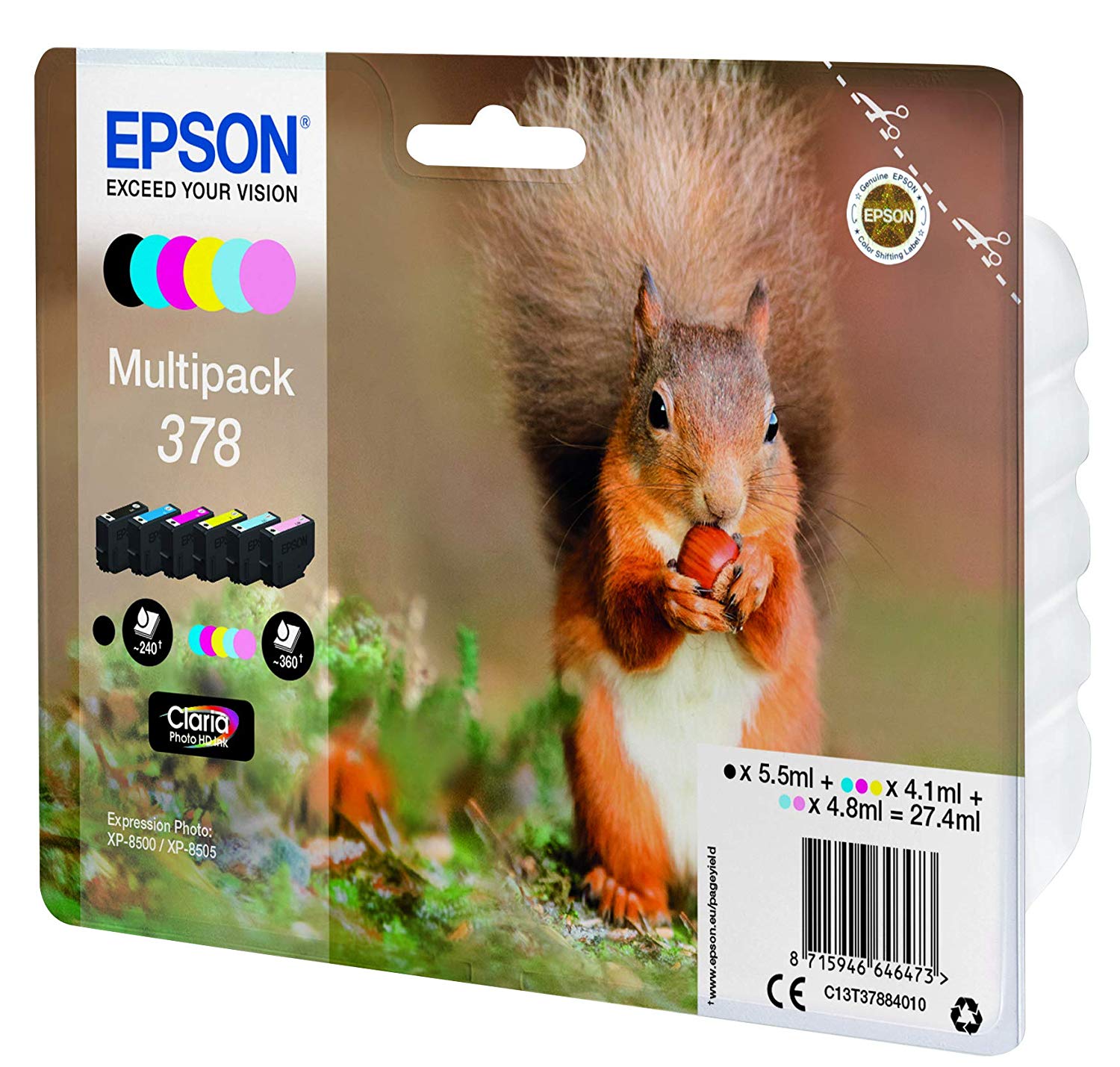 Epson Multipack 378 Ink Cartridges, Photo HD BL, 6 Colours, Cyan - Image 3