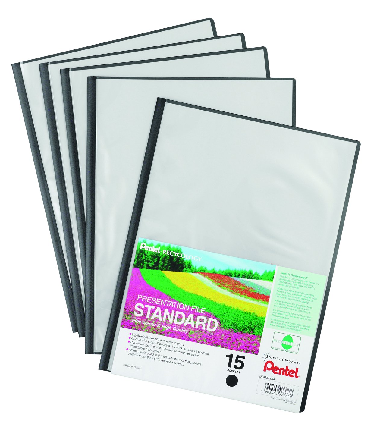 Pentel Presentation File A4, Black, 1 Pack of 5 Files – BigaMart