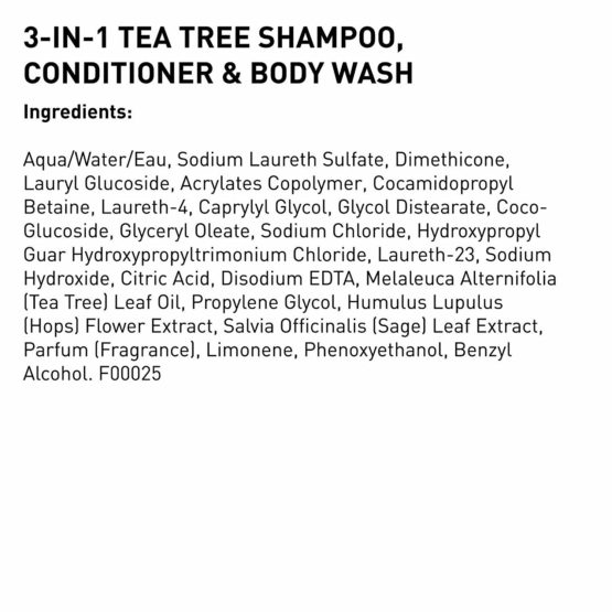 American Crew 3-in-1 Shampoo/Conditioner and Body Wash, Tea Tree, 450 millilitre - Image 4
