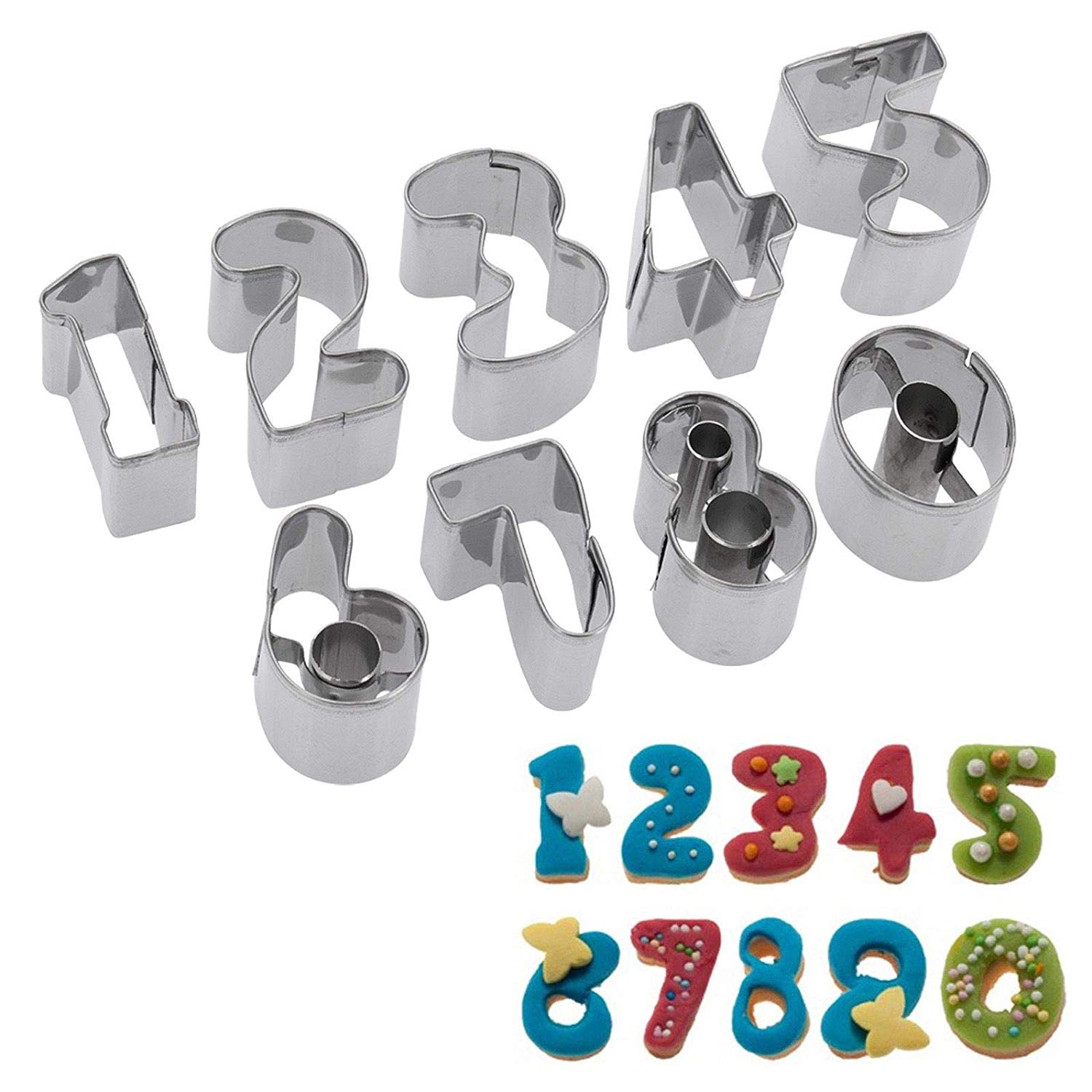 Westmark Set Of 9 Cookie Cutters, Numbers 0 To 9, Stainless Steel, Silver, 35382280, 2.5 x 2.5 x 2.5 cm